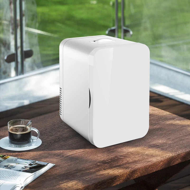 Mini réfrigérateur portable 8L pour voiture et maison - Blanc