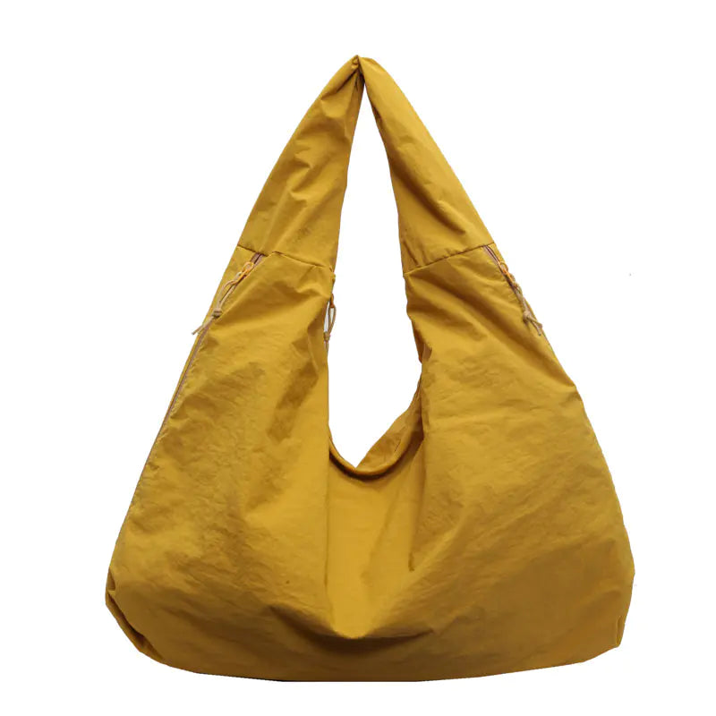 Sac à épaule grande capacité en toile jaune