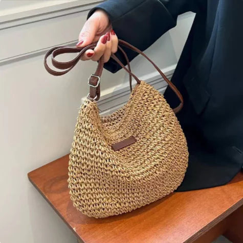 Sac bandoulière en paille