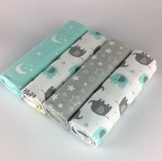 Set de 4 draps pour bébé en flanelle douce