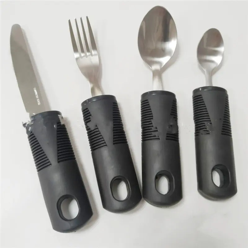 Set de 4 ustensiles auto-adaptatifs pour aide à la rééducation alimentaire