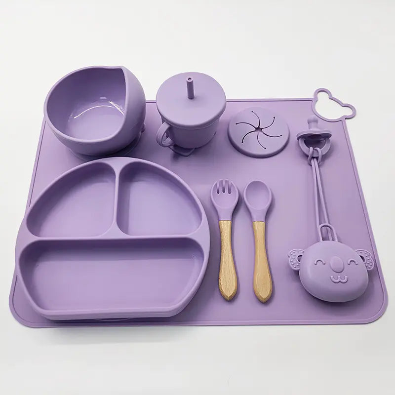 Set repas bébé anti-débordement et facile à nettoyer