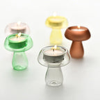 Bougeoir champignon en verre créatif pour décoration moderne