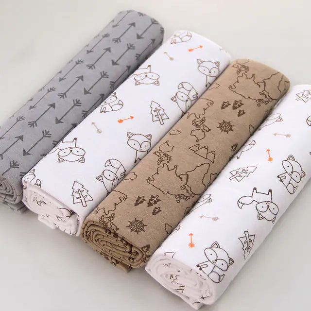 Set de 4 draps pour bébé en flanelle douce