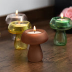 Bougeoirs champignon en verre