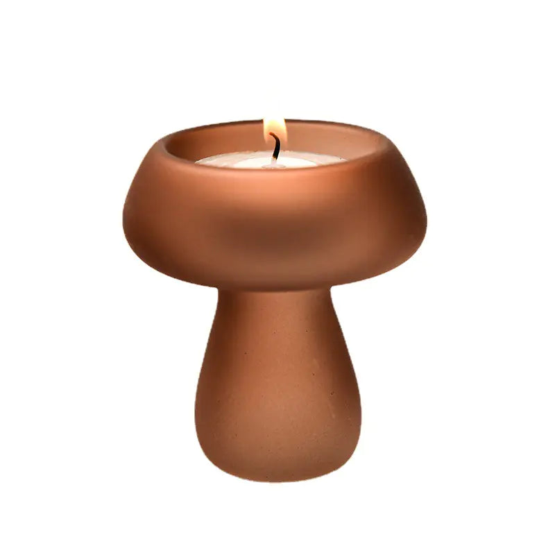 Bougeoir champignon en verre