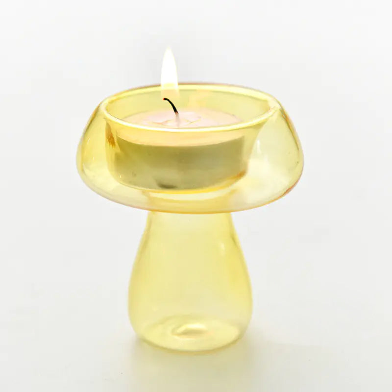Bougeoir champignon en verre