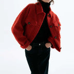Manteau beige boutonnage simple chic
