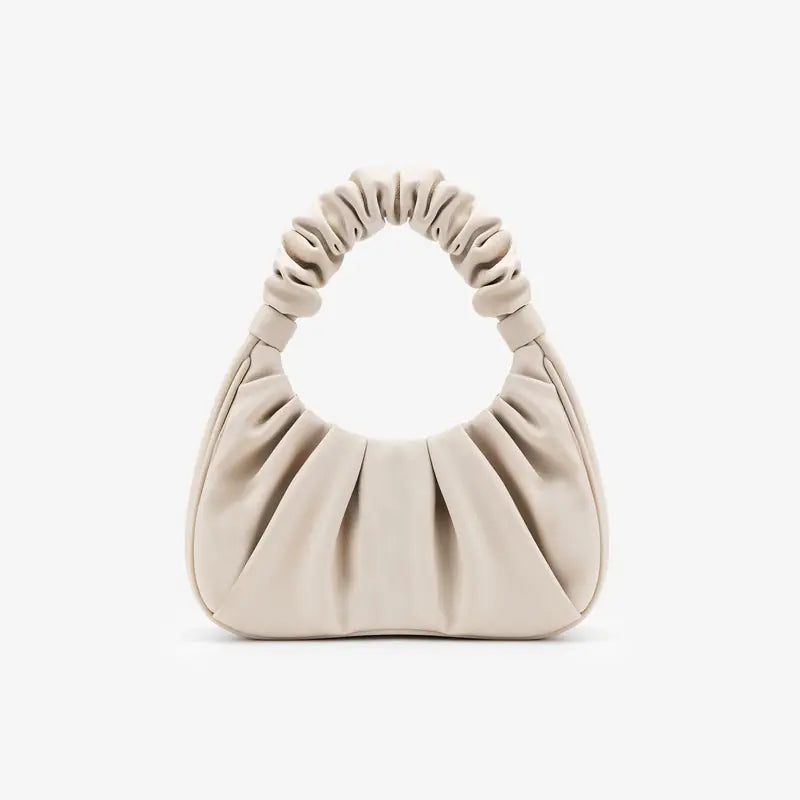 Sac à épaule similicuir plissé blanc