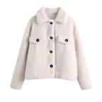 Manteau beige boutonnage simple chic