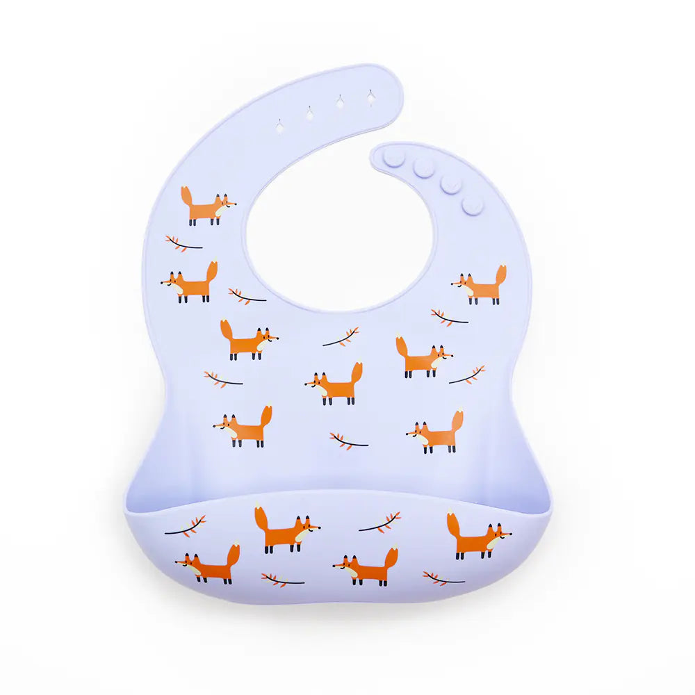 Bavoir bébé imperméable en silicone avec poche de récupération