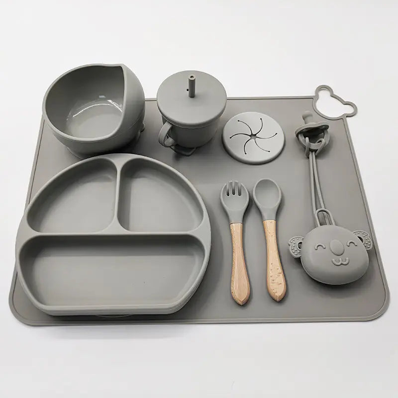 Set repas bébé anti-débordement et facile à nettoyer