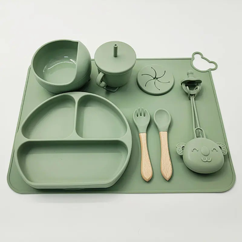 Set repas bébé anti-débordement et facile à nettoyer