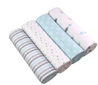 Set de 4 draps pour bébé en flanelle douce