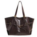 Sac à épaule rétro similicuir marron