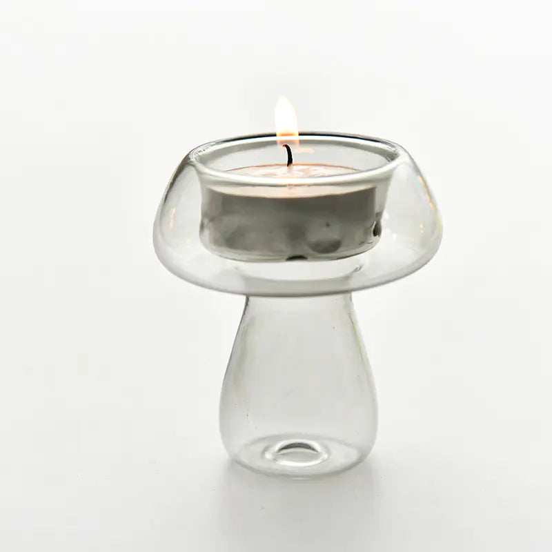 Bougeoir champignon en verre