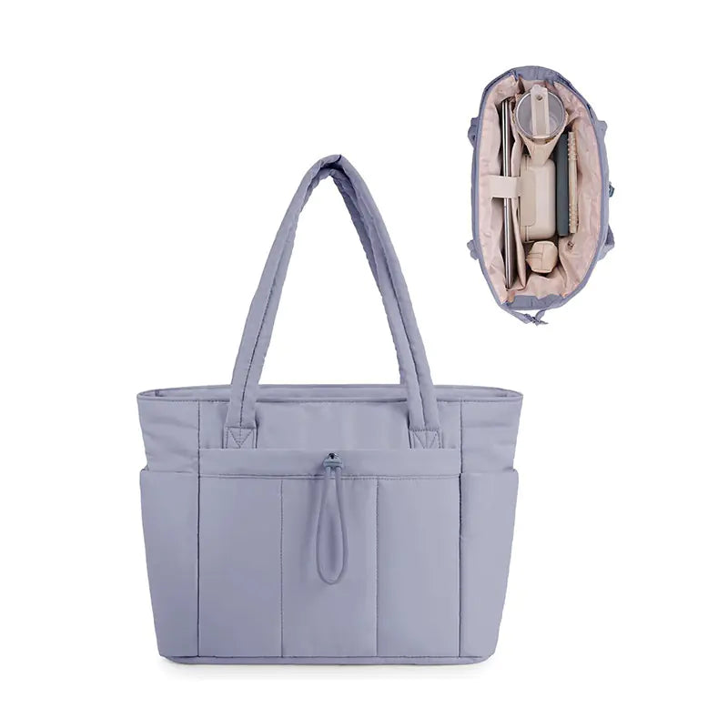 Sac cabas nylon bleu saphir grande capacité