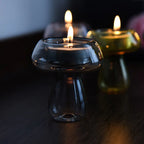 Bougeoir champignon en verre