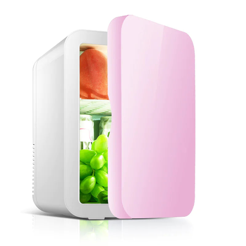 Mini réfrigérateur portable 8L pour voiture et maison - Rose