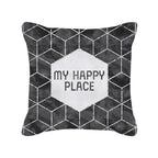 Coussin gris argenté à motif géométrique pour canapé