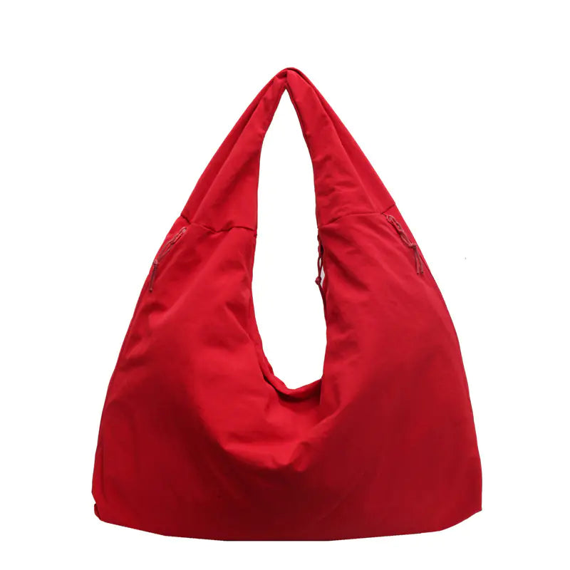 Sac à épaule grande capacité en toile rouge